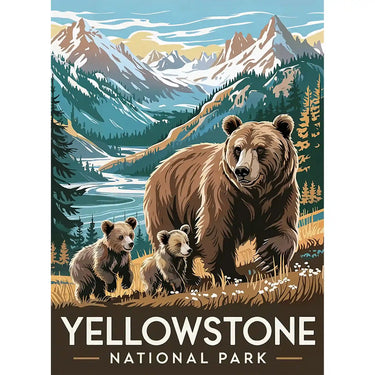 Yellowstone National Park Puzzle Grizzly Family by MakeYourPuzzles